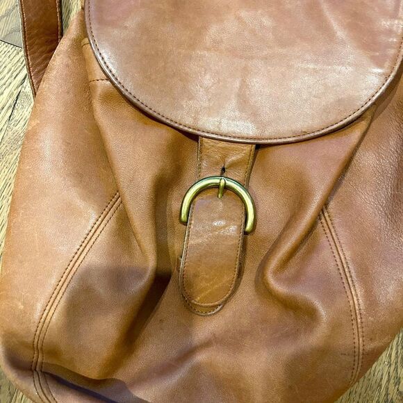 Vintage Coach 4134 Soho Bantam British Tan Leather Backpack Brown Buckle - Picture 3 of 11
